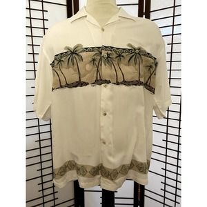 Bamboo Cay Fine Resortwear Men's Hawaiian Casual Shirt White XXL